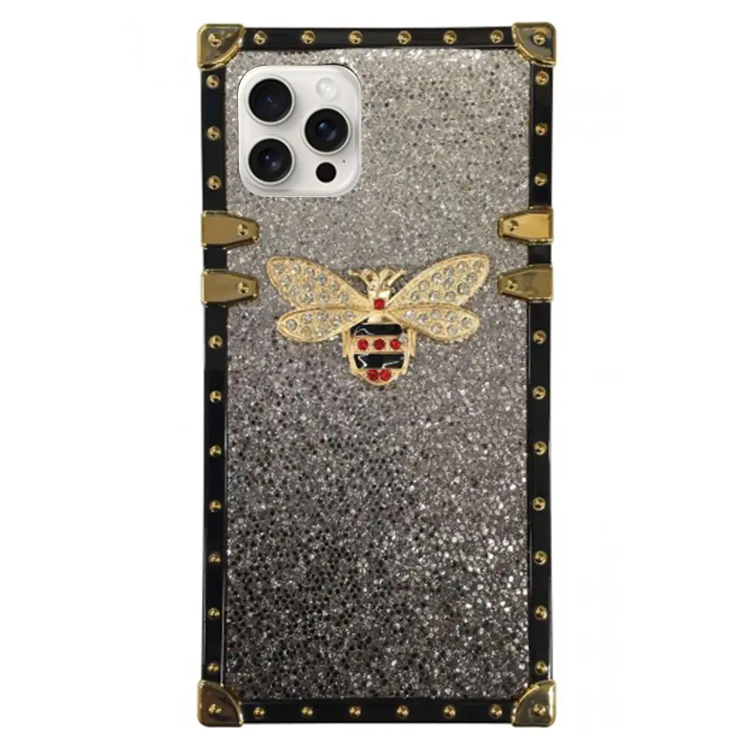 iPhone 15 Pro Max Glitter Butterfly Case Black