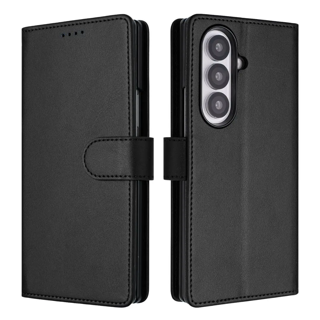 Samsung Galaxy Z Fold 7 PU Leather Wallet Case Black