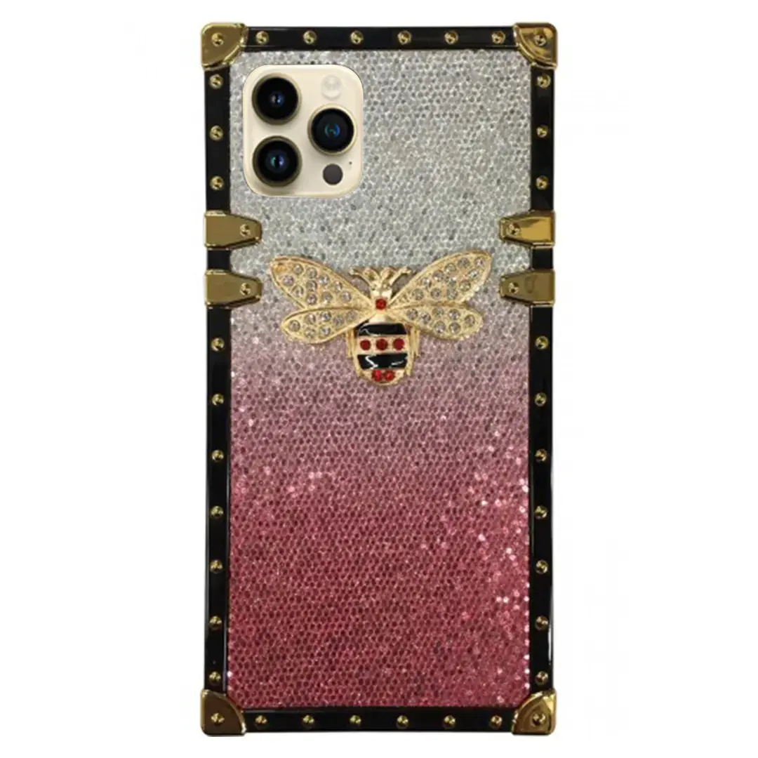 iPhone 15/iPhone 14/iPhone 13 Glitter Butterfly Case Pink