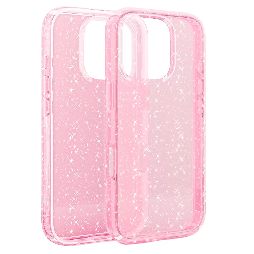 iPhone 16 Pro Max Fleck Glitter Case Pink