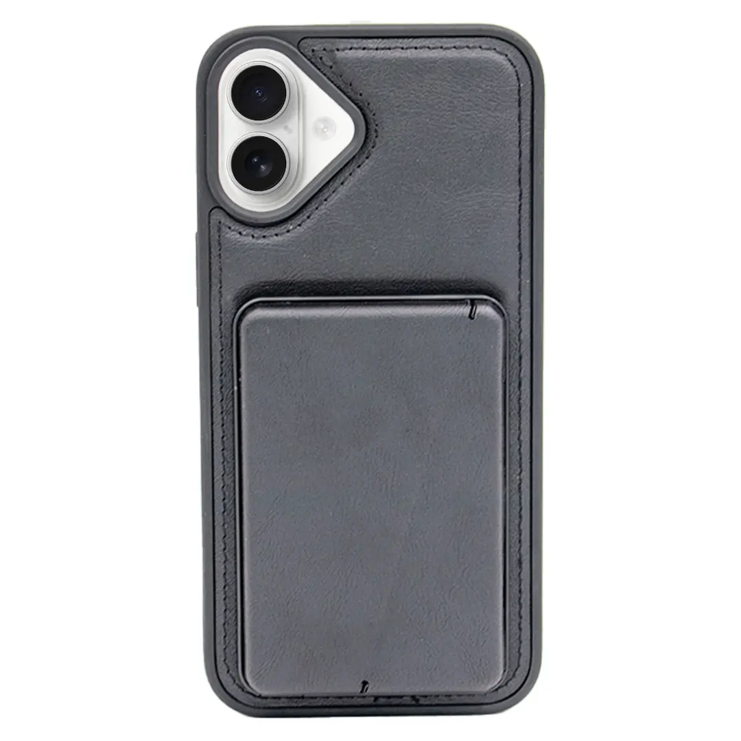 iPhone 16 Modern Hidden Card Holder Case Black