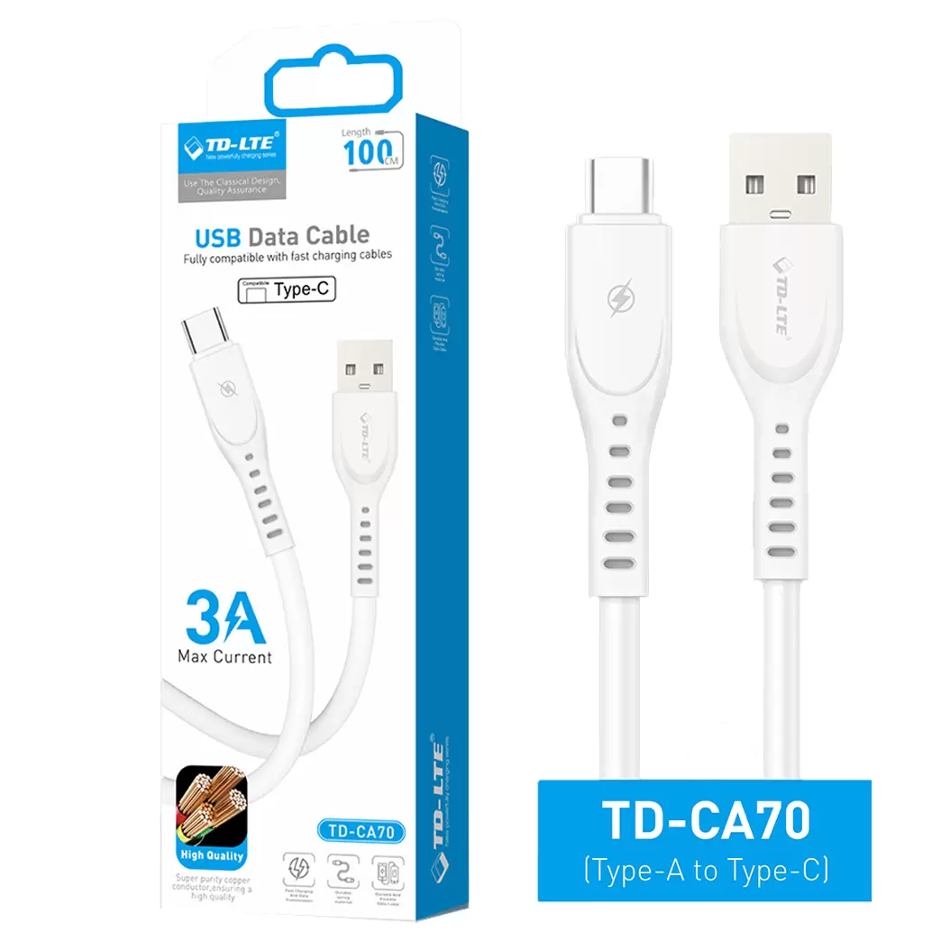 iPhone/IPads_ USB Data Cable TD-CA70 White