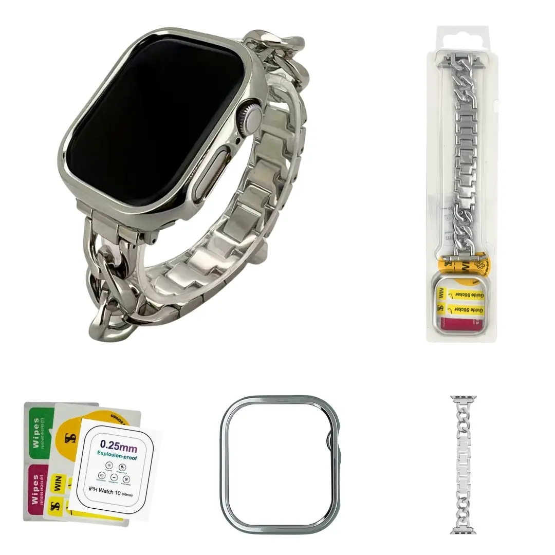 Apple Watch S10 46mm Set 6 (Protective Film+Case+Metal Strap)