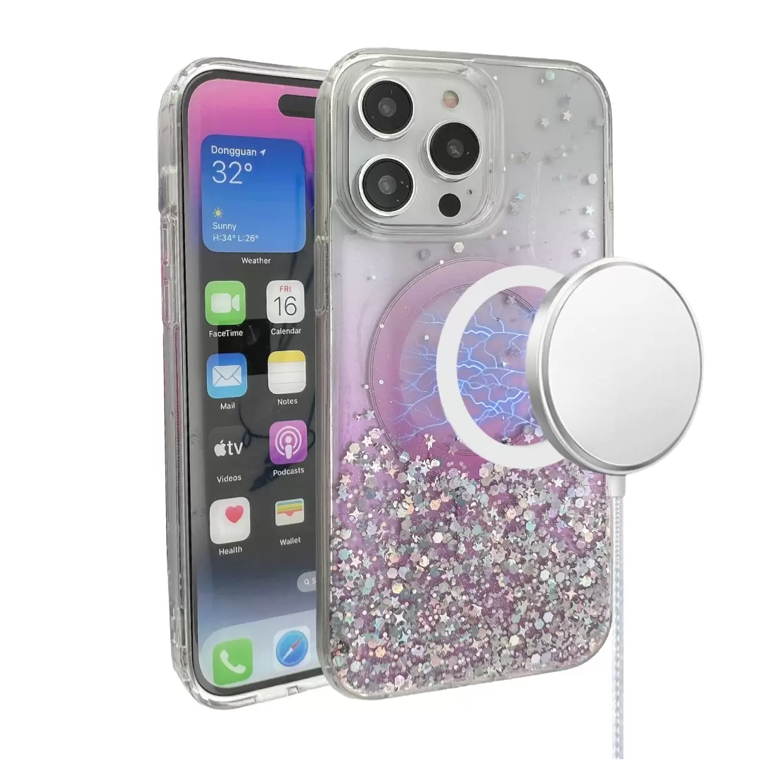 iPhone 12/iPhone 12 Pro Bling MagSafe Twotone Eco Pink