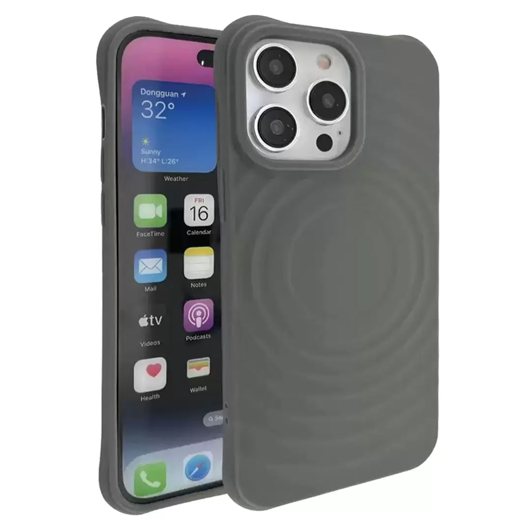 iPhone 15/iPhone 14/iPhone 13 Magsafe Water Ripple Tpu Case Gray