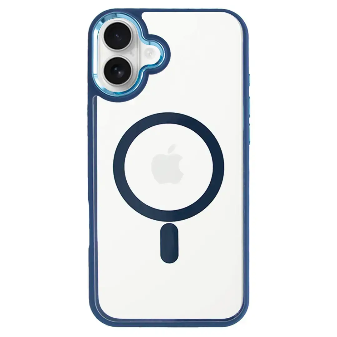 iPhone 17 MagSafe Twotone Clear Case Dark Blue