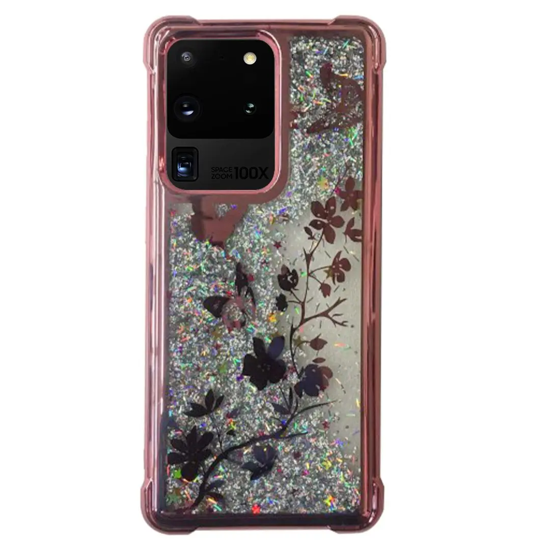Samsung Galaxy S20 Ultra Waterfall Protective Case Rose Gold Butterfly