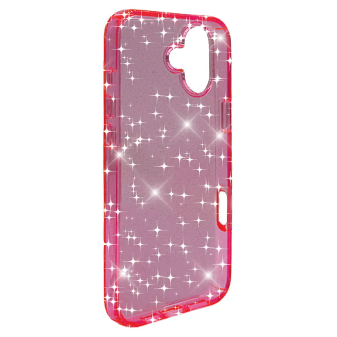 iPhone 16 Plus Fleck Glitter Case Pink