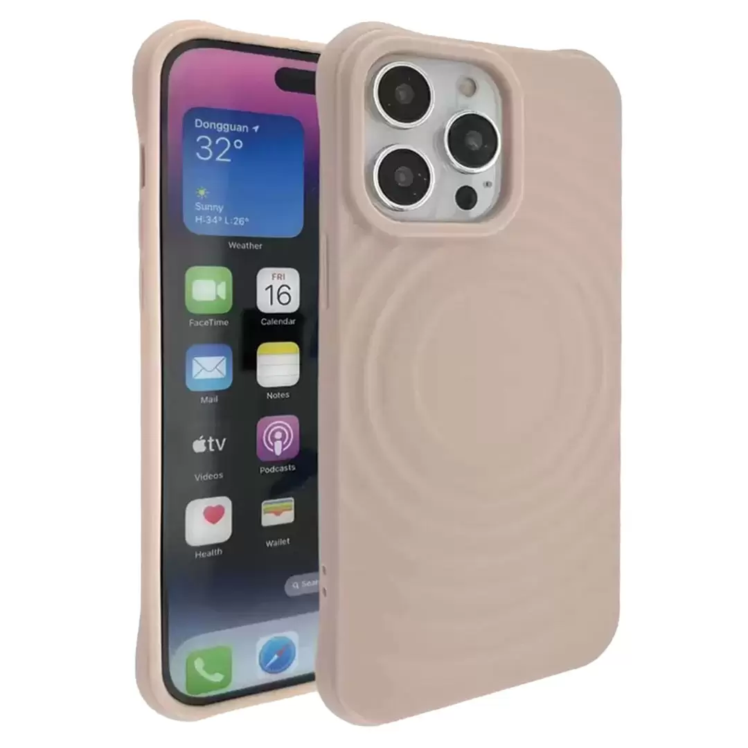 iPhone 15/iPhone 14/iPhone 13 Magsafe Water Ripple Tpu Case Pink