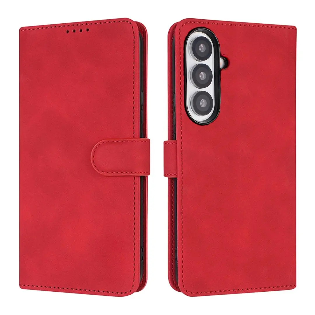 Samsung Galaxy Z Fold 7 PU Leather Wallet Case Red