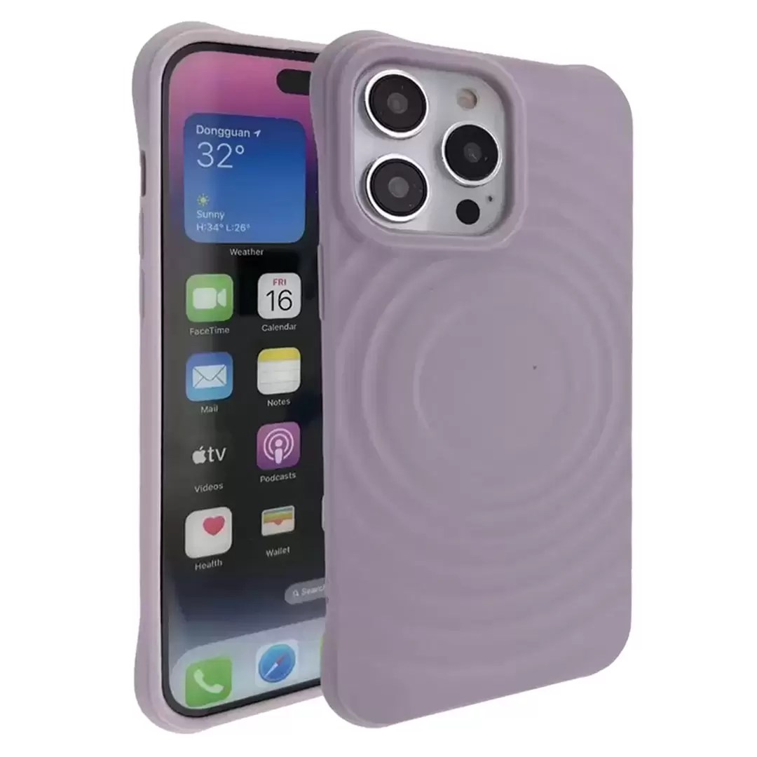 iPhone 15 Pro/iPhone 14 Pro Magsafe Water Ripple Tpu Case Purple