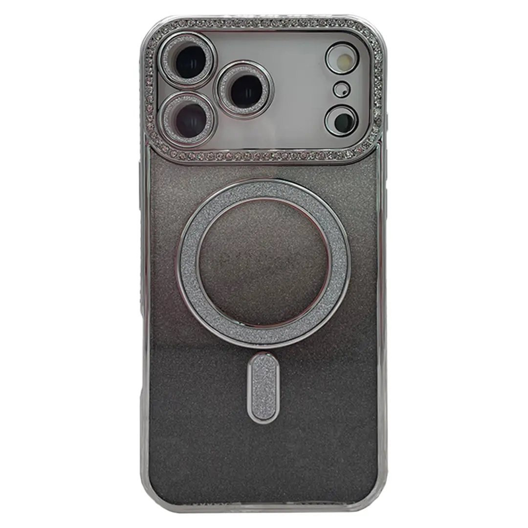 iPhone 17 Pro Max Magsafe Clear Case Diamond with Camera Protection Silver