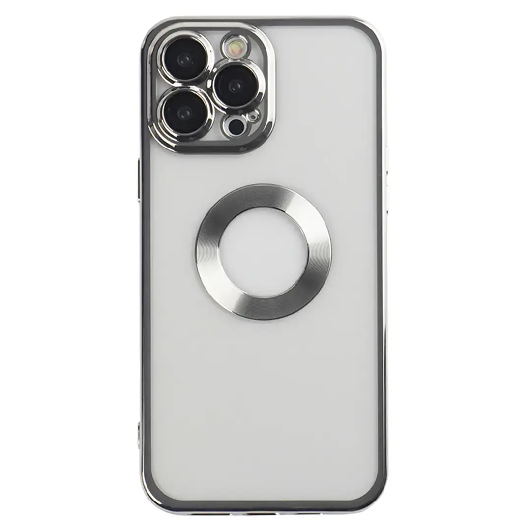 iPhone 15 Pro/iPhone 14 Pro Clear Case with Camera Protection Silver