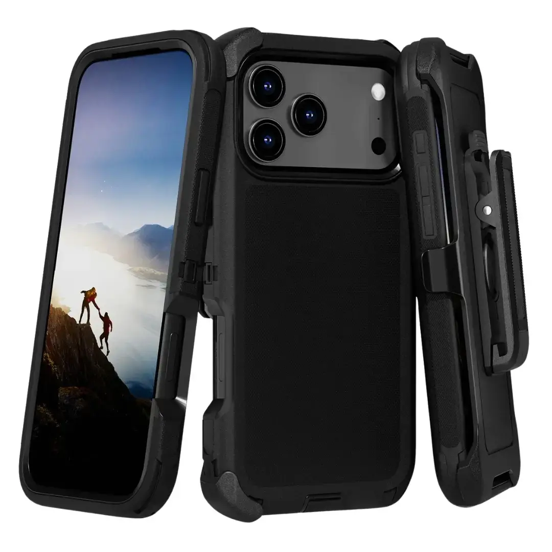 iPhone 18 Pro Max/iPhone 17 Pro Max Screen Case with Holster Black (moq:30)
