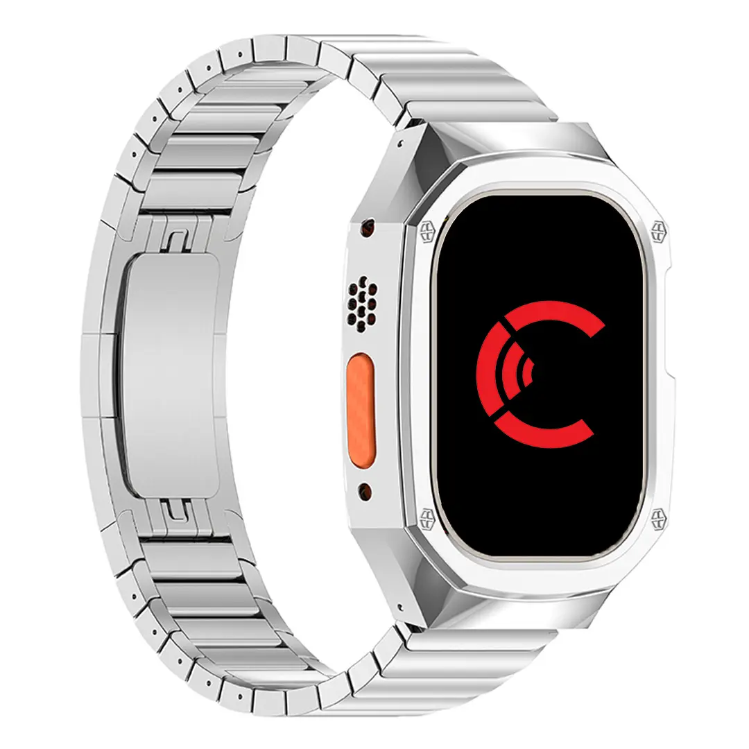 Apple Watch Integrated 49mm One Plant Frame Stainless Steel Strap Silver