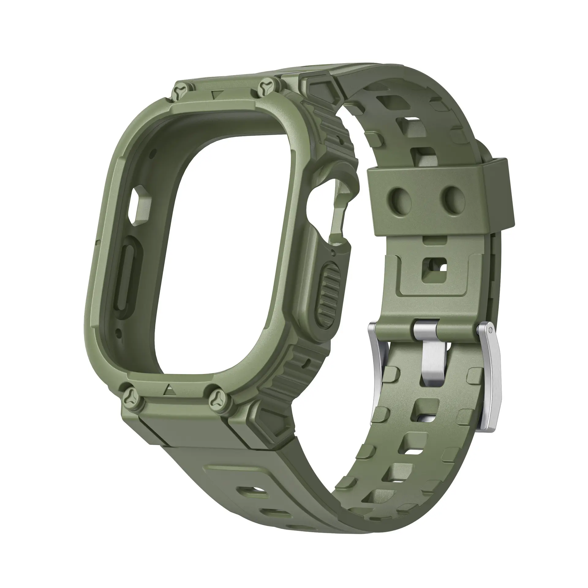 Apple Watch Integrated Silicone Strap Army Green -38-40-41mm