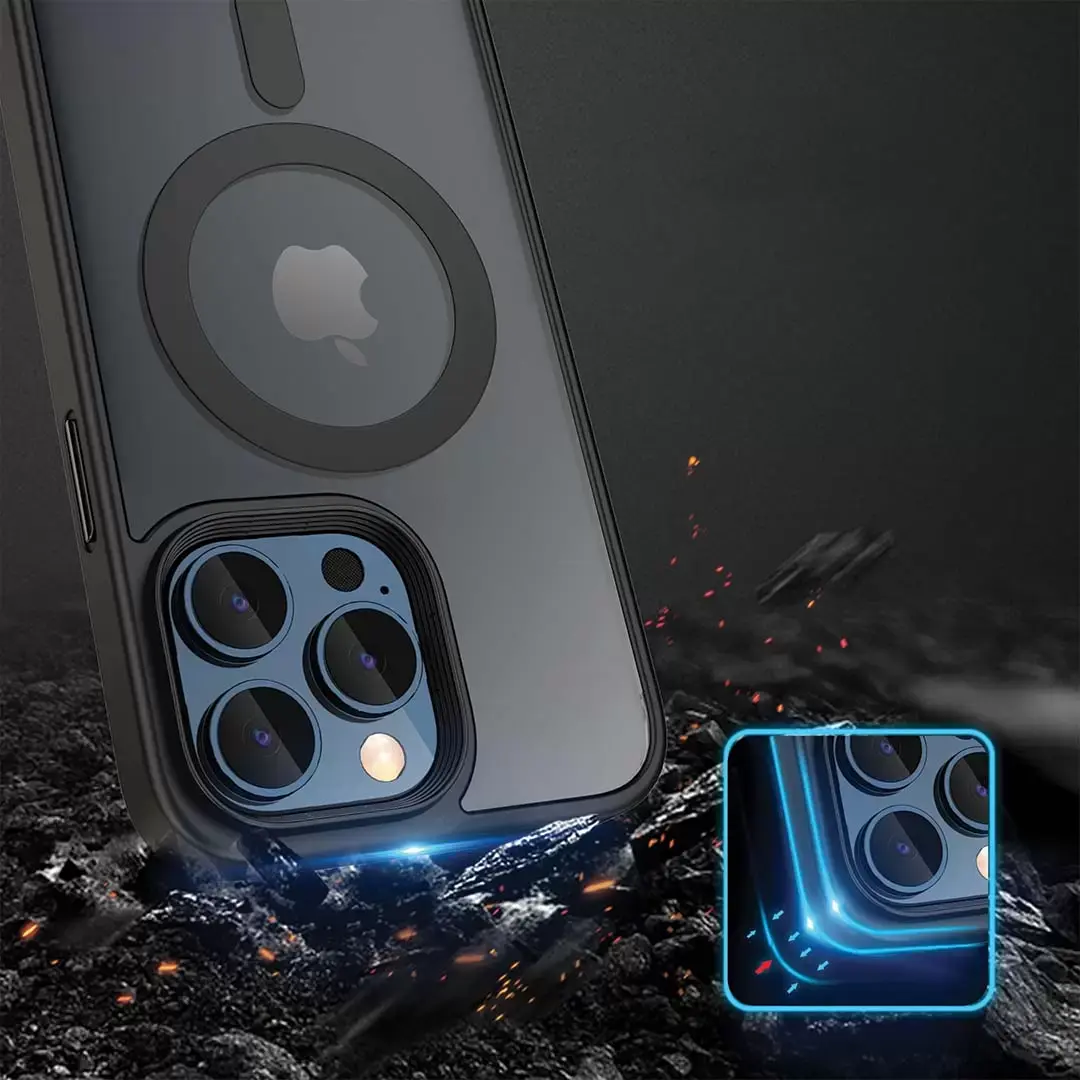 iPhone 15 Pro Max MagSafe Cam Smoke Twotone Case Black