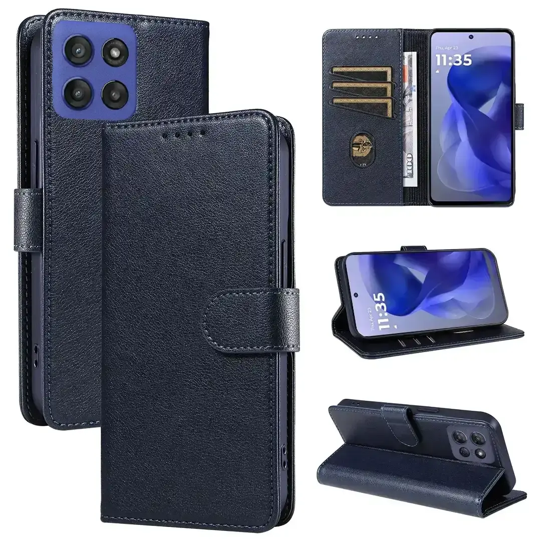 Moto G Stylus 5G 2025 PU Leather Wallet Case Blue