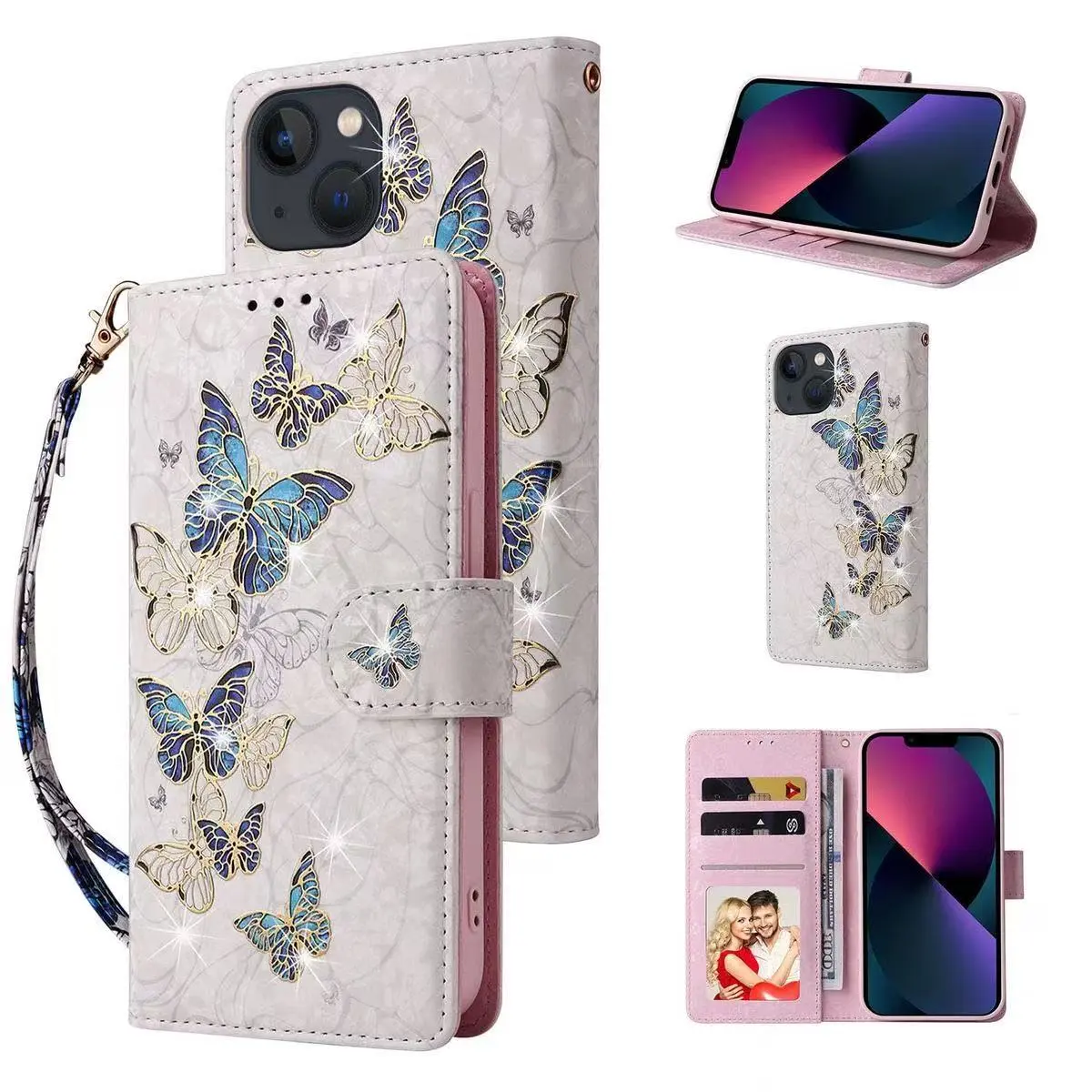 iPhone 17 Pro Premio Wallet Case Butterfly Sparkle