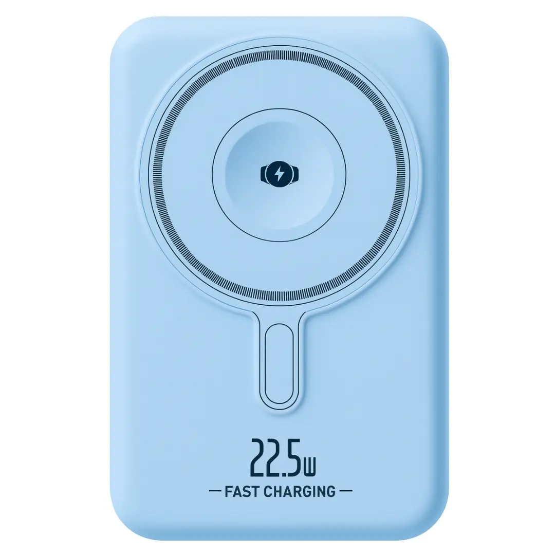 Power Bank- Magnetic Wireless with Built-in Cable 10000mAh Blue