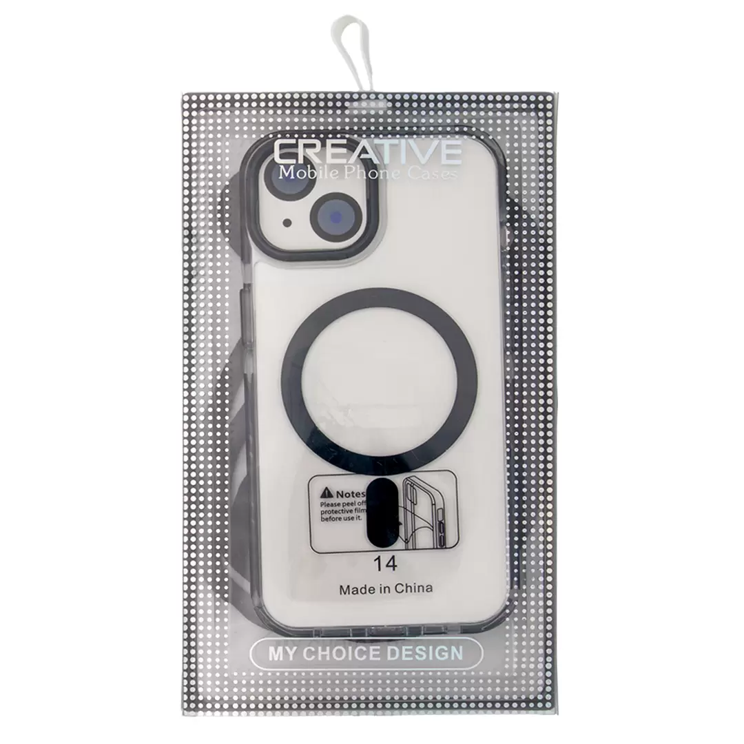 iPhone 15 Pro Max/iPhone 14 Pro Max Magsafe Clear Twotone Case with Lanyard Black