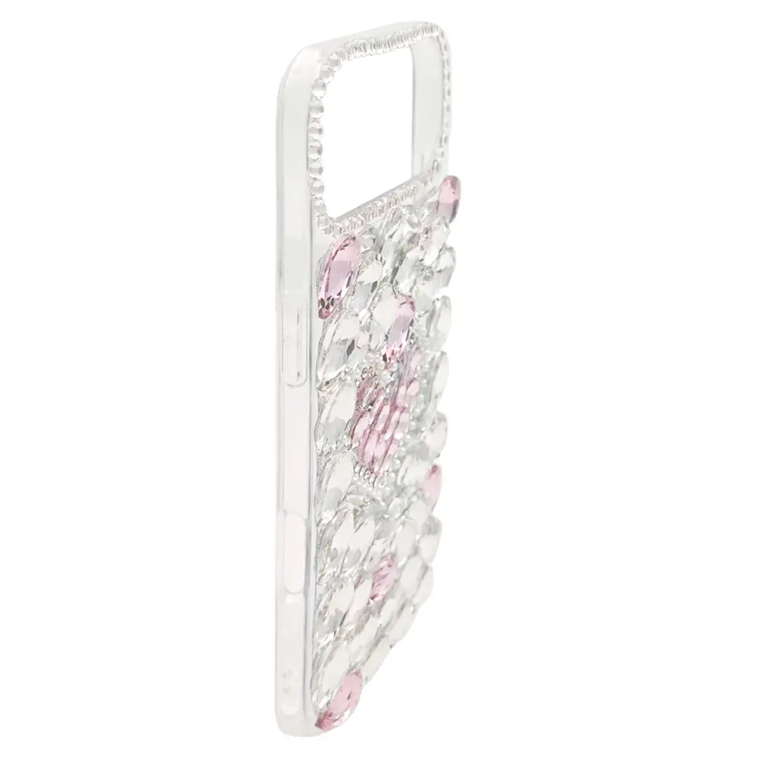iPhone 17 Air Dream Crystal Love Full Diamond with Ornaments TPU Case Pink