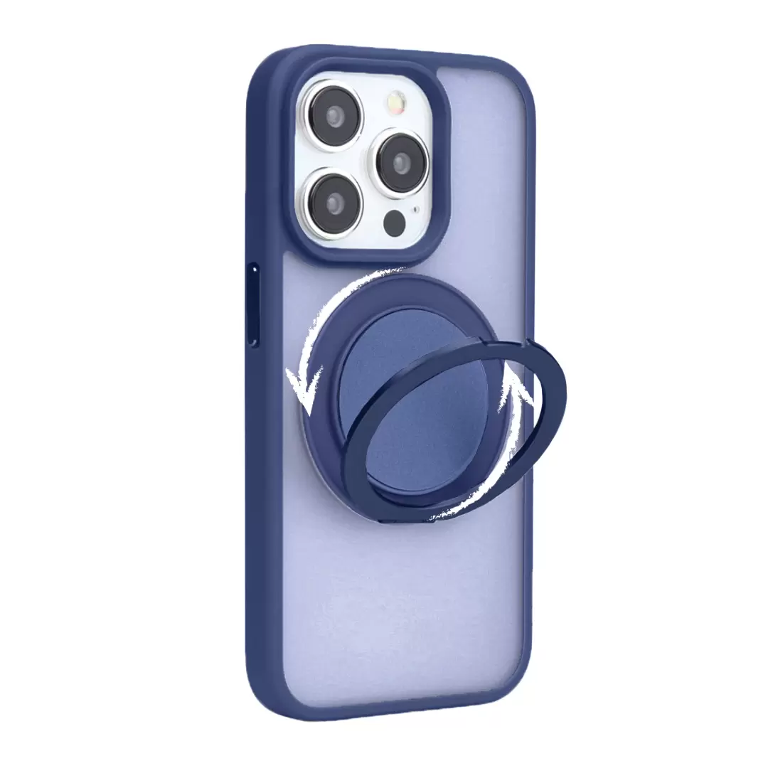 iPhone 13 Pro Max/iPhone 12 Pro Max MagSafe Cam Smoke Rotating Kickstand Dark Blue