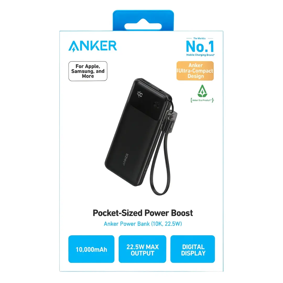 Power Bank Anker 10000mAh 22.5w with Digital Display