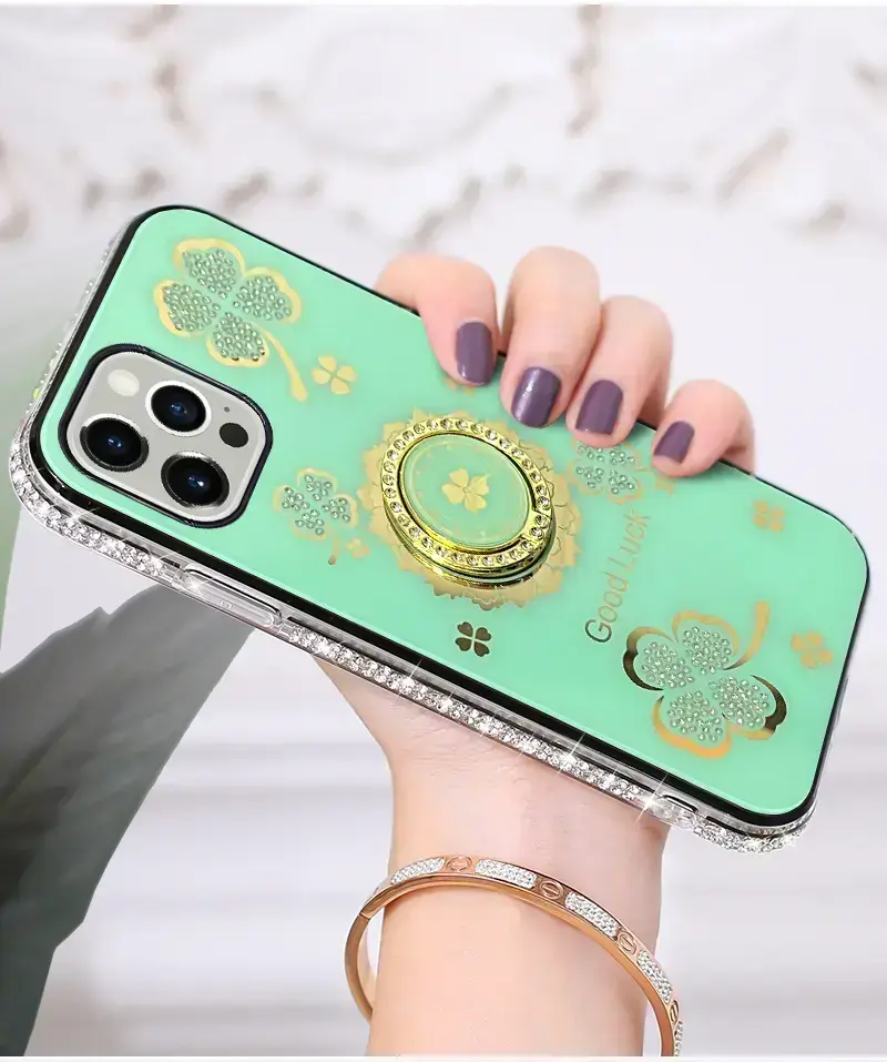 iPhone 17 Air Bling Diamond Lucky Case Green