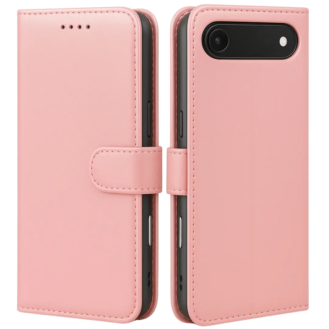 iPhone 17 Air PU Leather Wallet Case Pink
