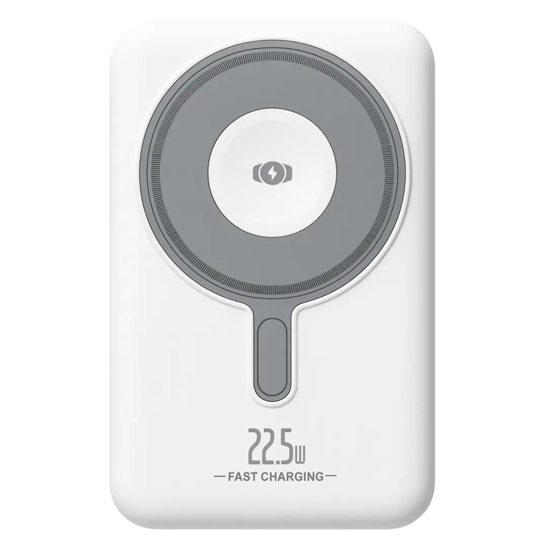 Power Bank- Magnetic Wireless with Built-in Cable 10000mAh White
