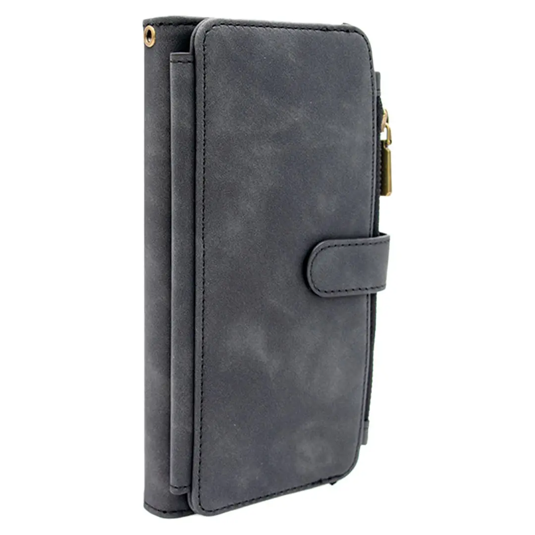 iPhone 16 Plus Premio Wallet Luxury with Zipper Case Black