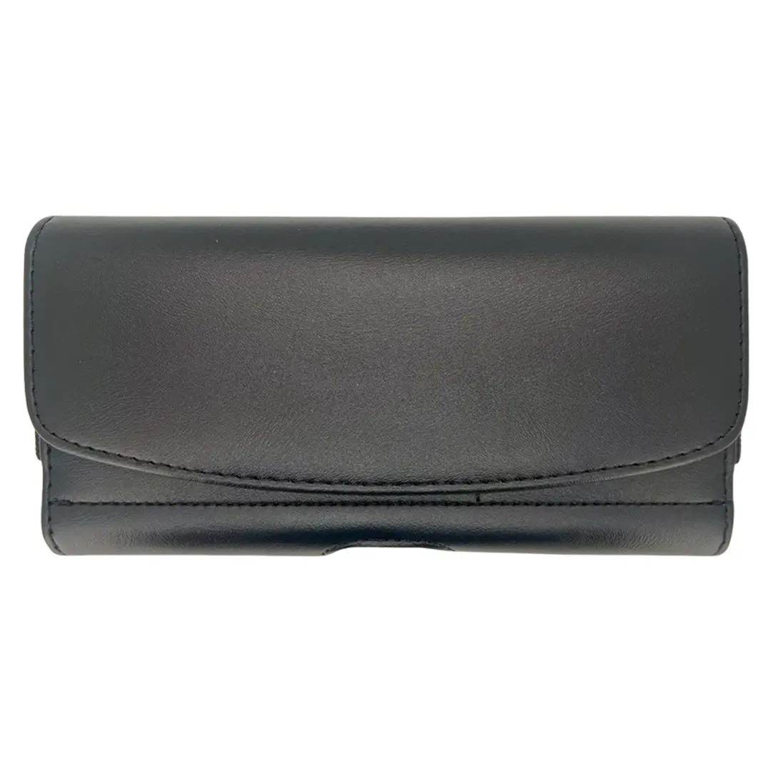 Horizontal Leather Card Holder Pouch Black 6.3 inch