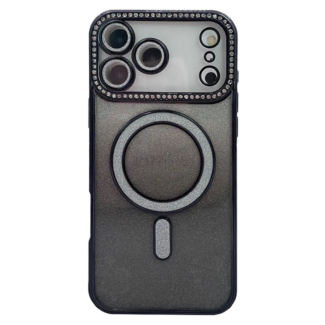 iPhone 17 Pro Max Magsafe Clear Case Diamond with Camera Protection Black