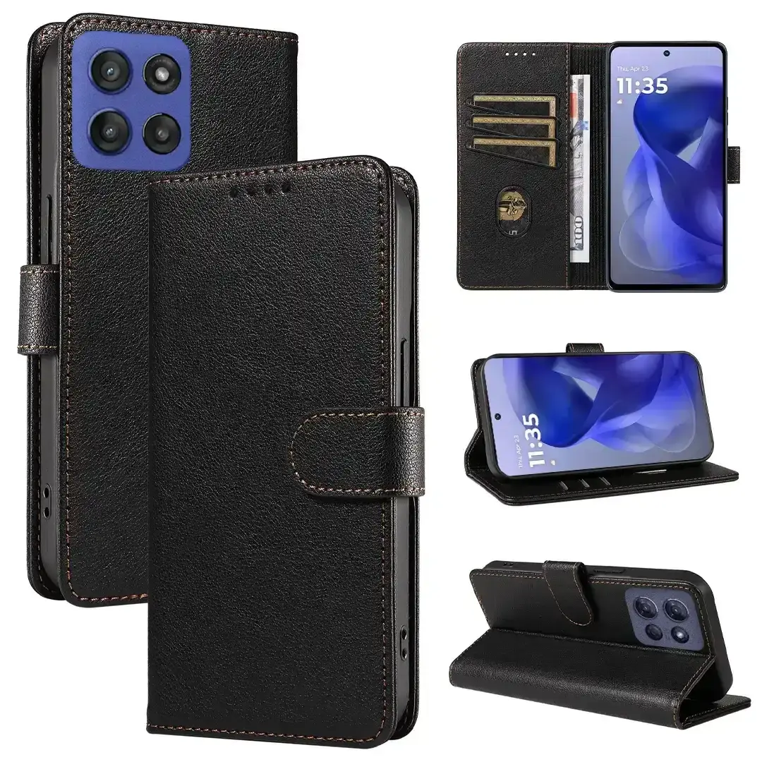 Moto G Stylus 5G 2025 PU Leather Wallet Case Black