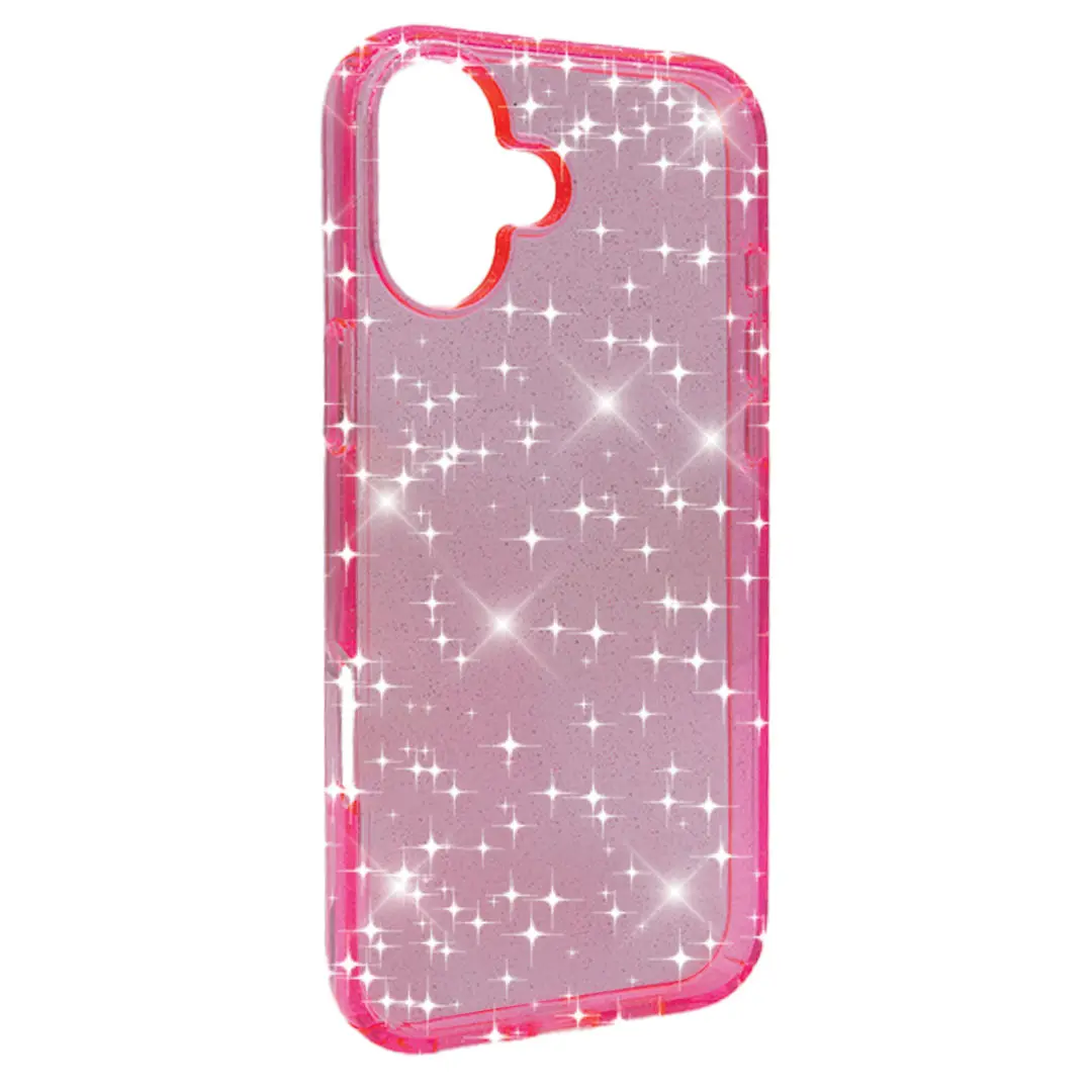 iPhone 16 Fleck Glitter Case Pink