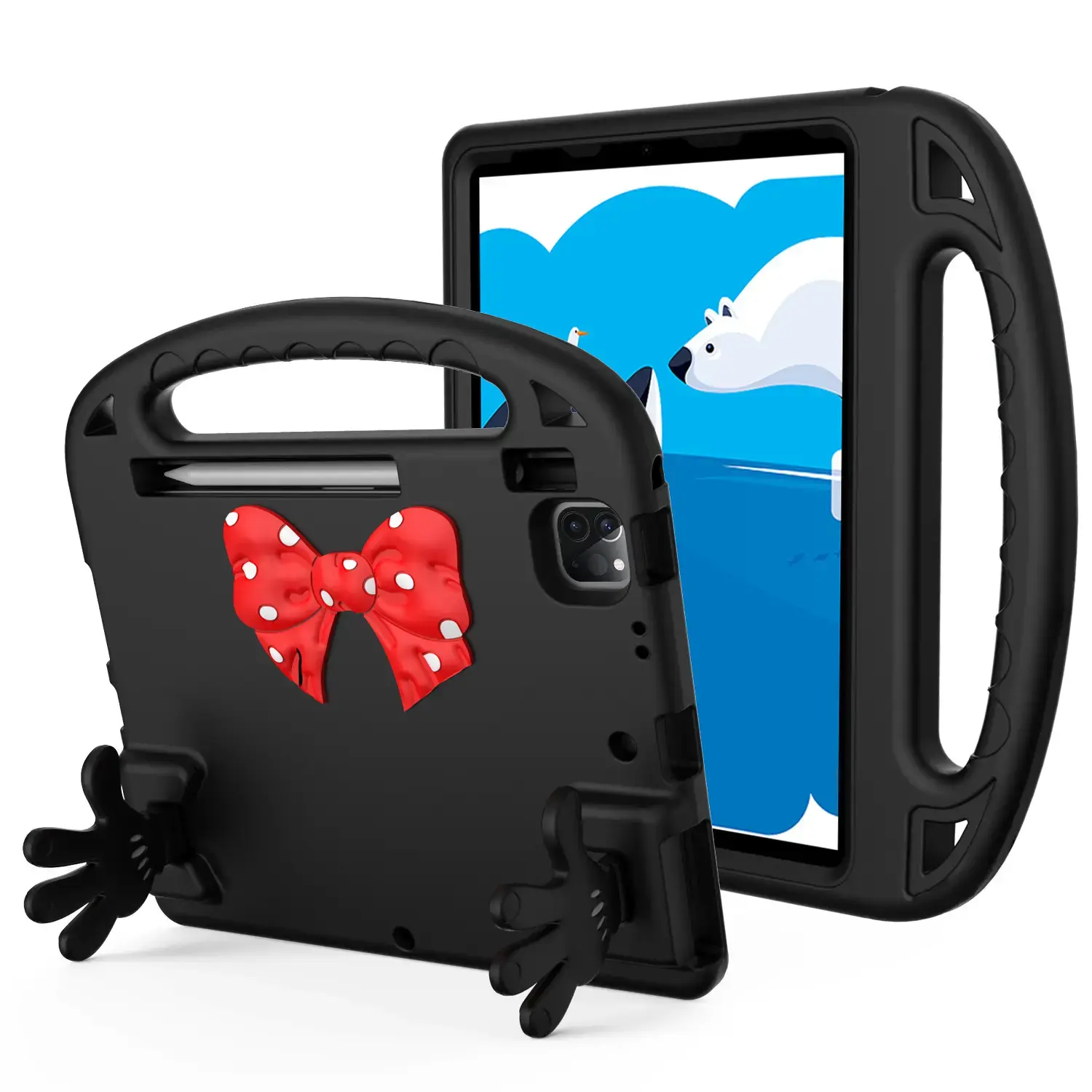 iPad 10.2"/Air 3/Pro 10.5" Minnie Hands Kickstand Case Black