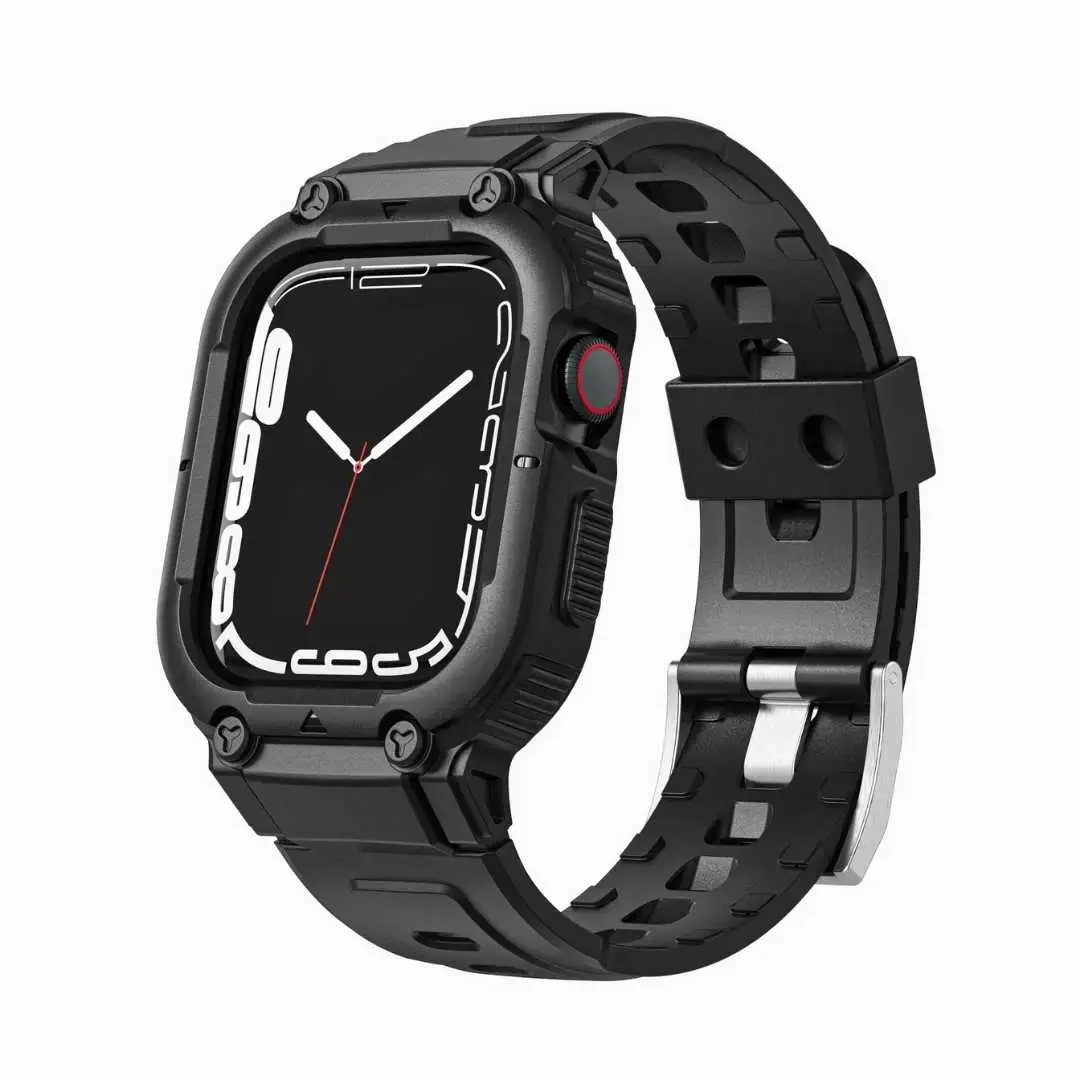 Apple Watch Integrated Silicone Strap Black -42-44-45-49mm