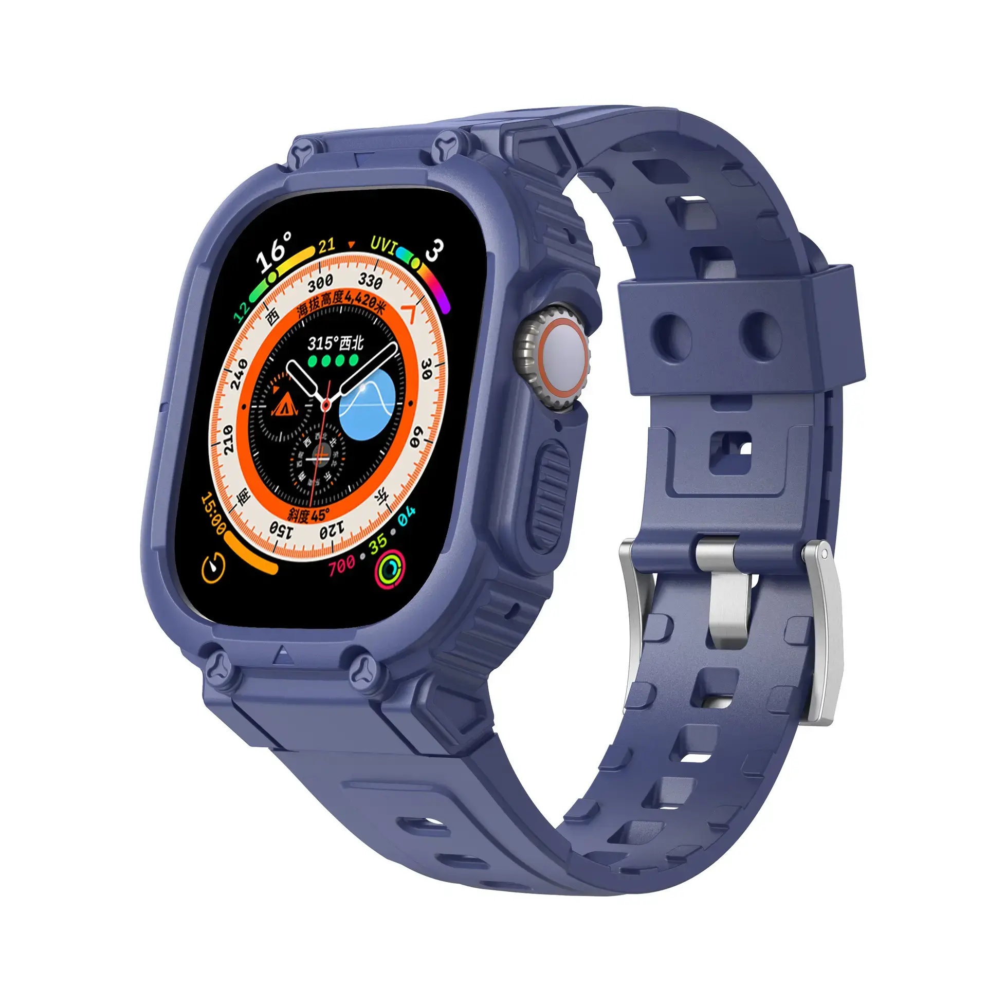 Apple Watch Integrated Silicone Strap Dark Blue -42-44-45-49mm