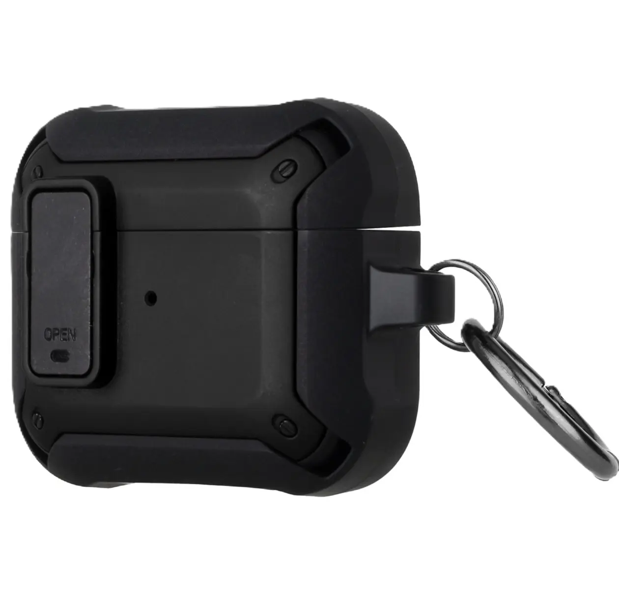 Airpods 4 Shock Proof Hybrid With Hook Case Black