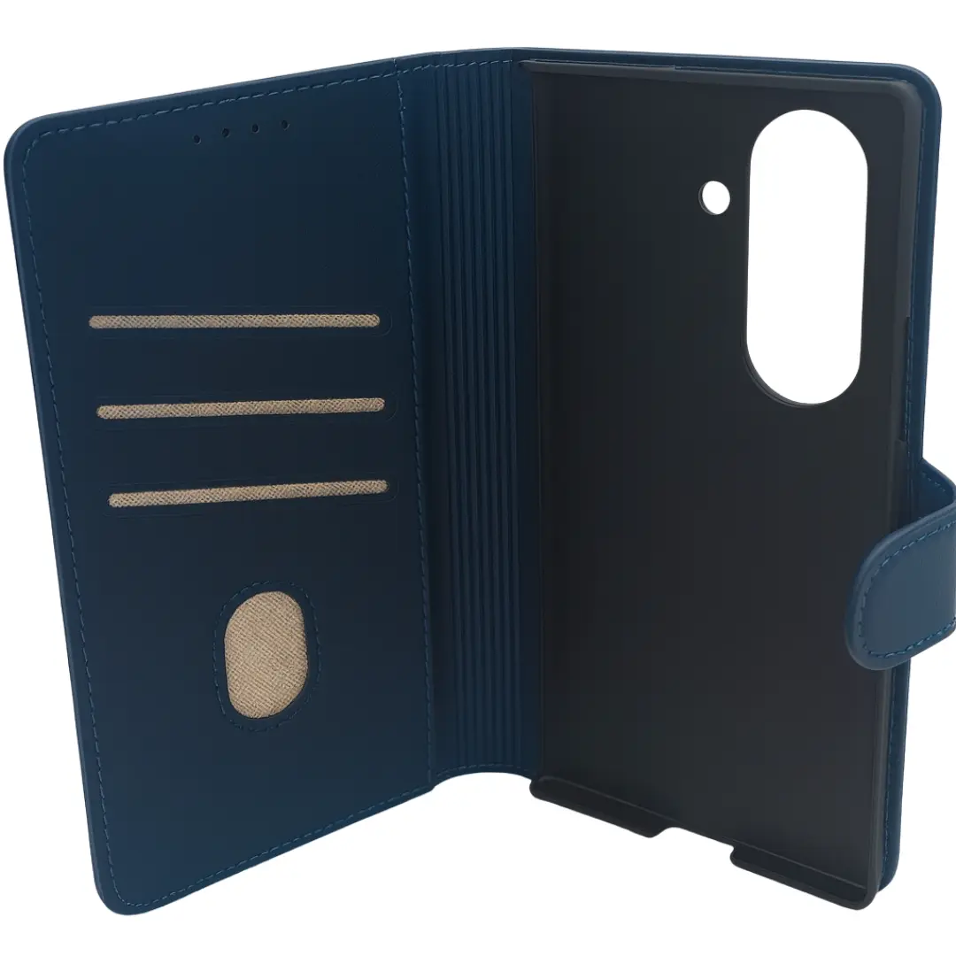 Samsung Galaxy Z Fold 7 PU Leather Wallet Case Blue
