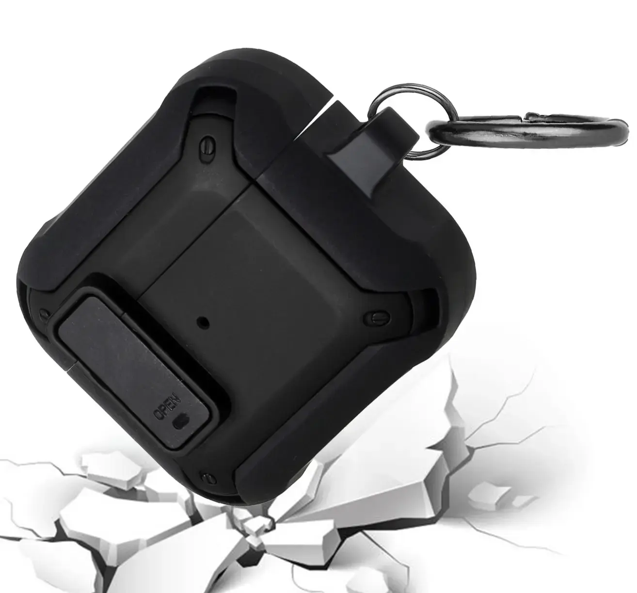 Airpods Pro 3 Shock Proof Hybrid with Hook Case Black