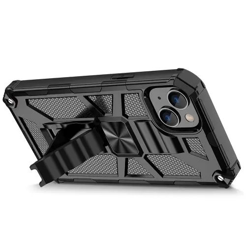 iPhone 14 Vertical Kickstand TPU Corner Edges Case Black