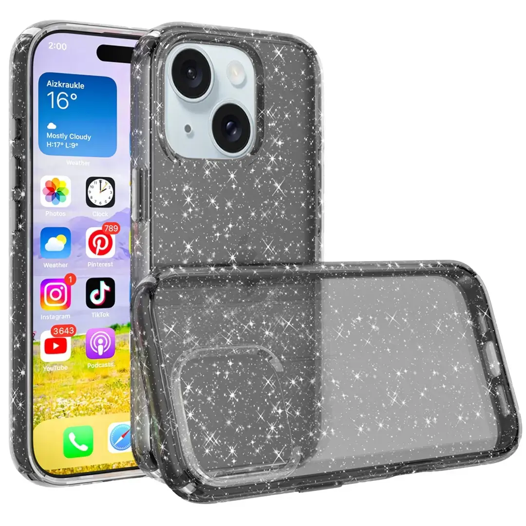 iPhone 15 Plus/iPhone 14 Plus Fleck Glitter Case Black