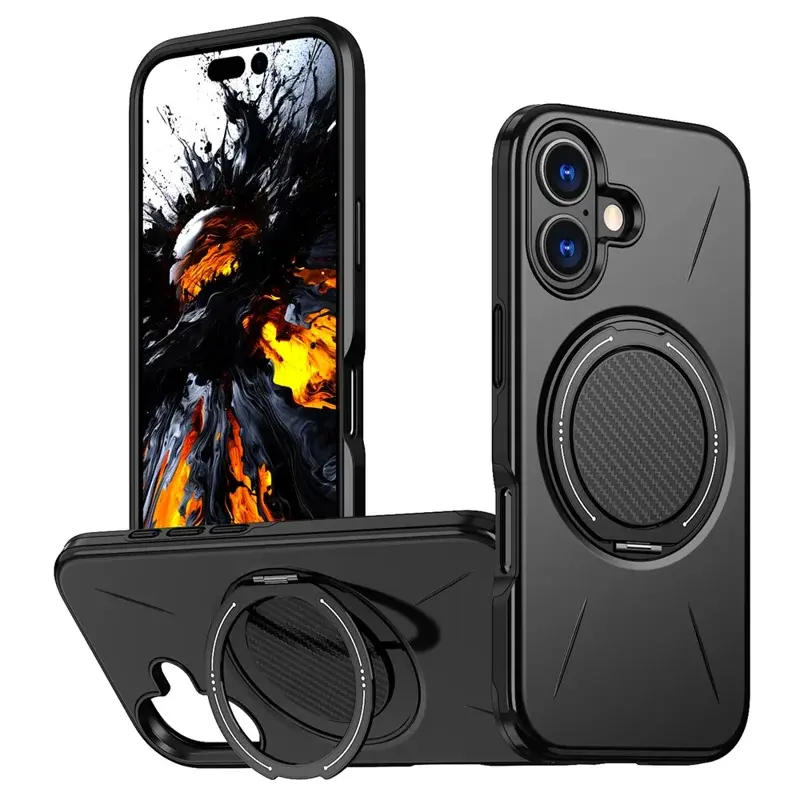 iPhone 17 2in1 360 Kickstand Case Black