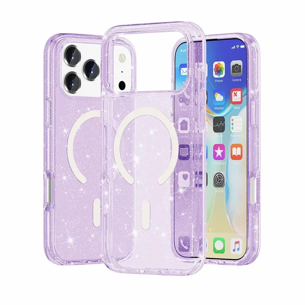 iPhone 18 Pro/iPhone 17 Pro Fleck Glitter Magsafe Case Purple (moq:25)