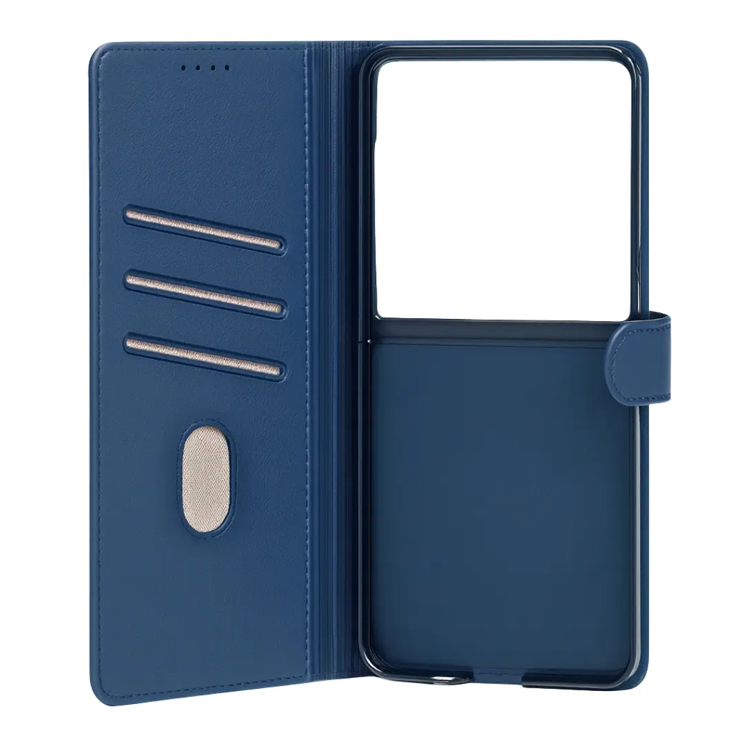 Samsung Galaxy Z Flip 7 PU Leather Wallet Case Blue (Affects Folding Function)
