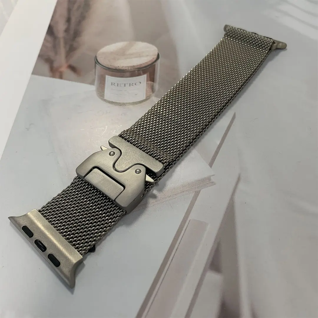 Apple Watch Band Milanese Metal Buckle Watch Strap Titanium -42-44-45-46-49mm