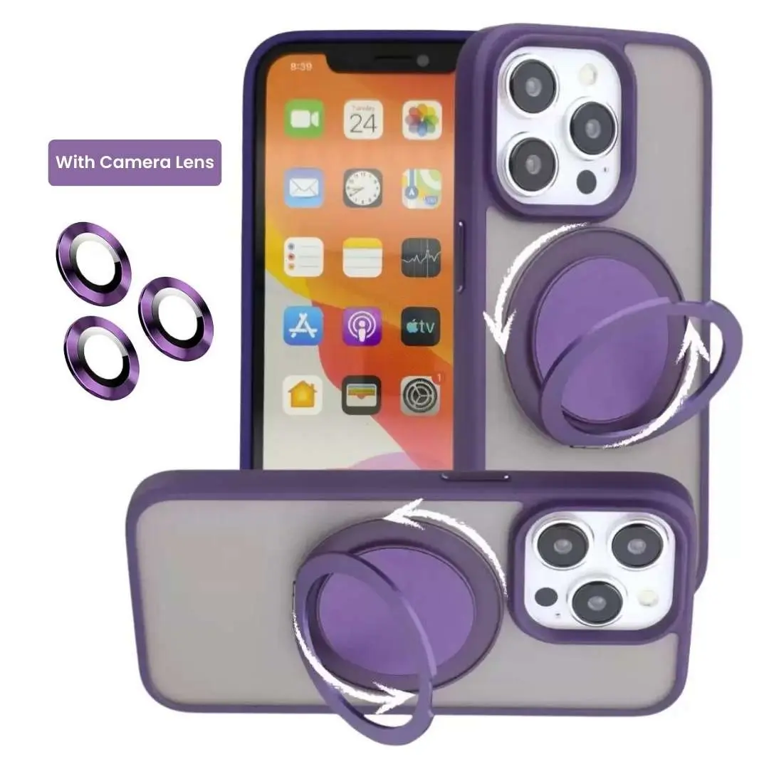 iPhone 13 Pro Max/iPhone 12 Pro Max MagSafe Cam Smoke Rotating Kickstand Dark Purple