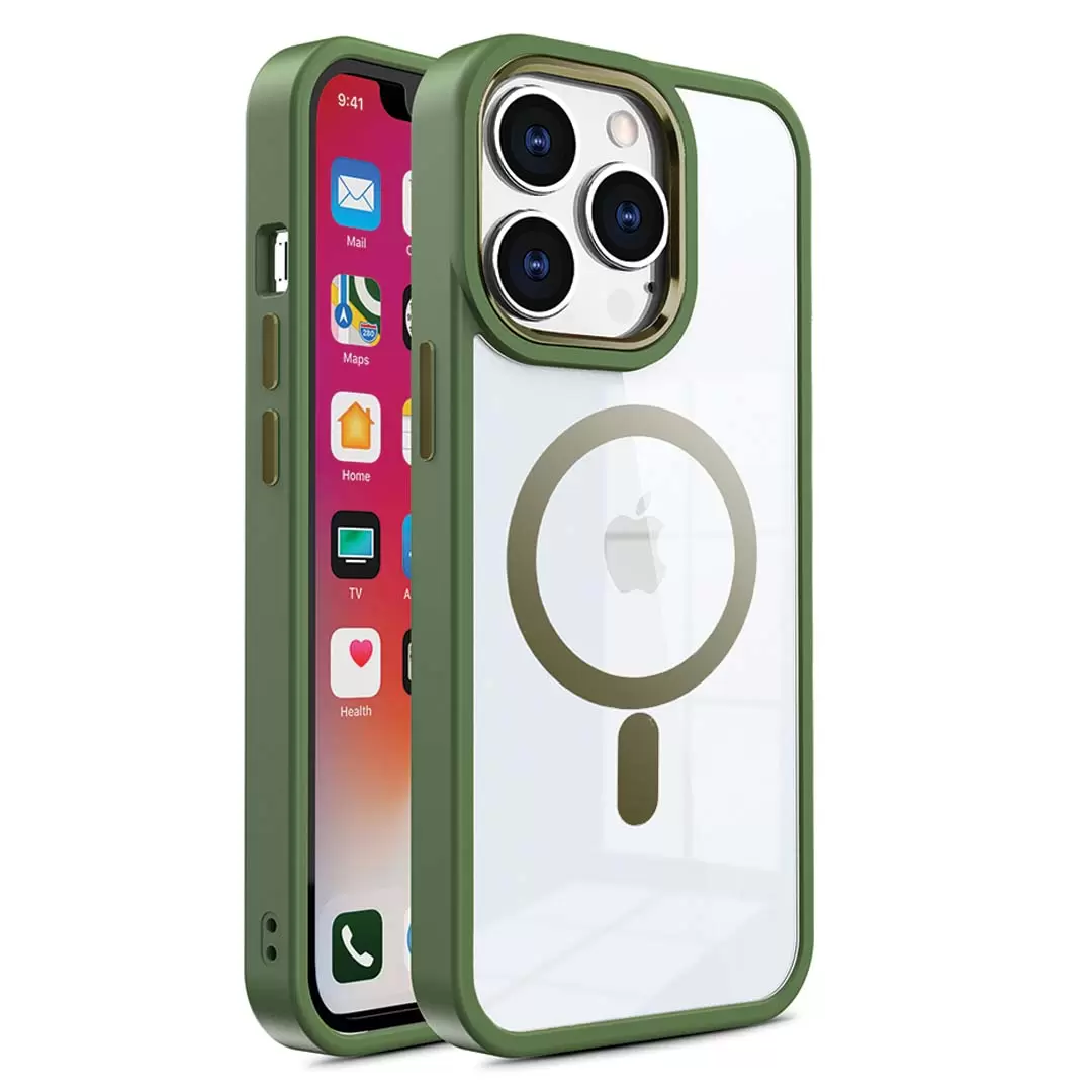 iPhone 15 Pro/iPhone 14 Pro MagSafe Clear Twotone Green